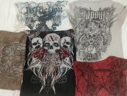 CR4580 Camisetas de Hombre con Impresión de Calave..
