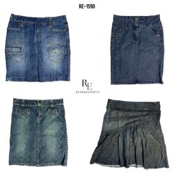 Y2K Britney Ära Denim Midi-Röcke (RE-1590)