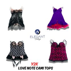 Y2K Love Note Cami Tops - EV0753