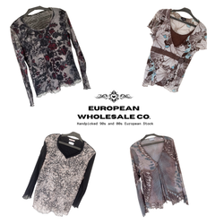 Y2K Italian Fairycore Mesh Tops à Manches Longues ..