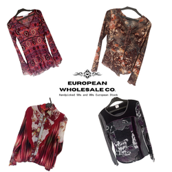 Y2K Italian Fairycore Mesh Tops à Manches Longues ..