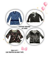 Y2K Printed Blouse Tops - (VR-0069)