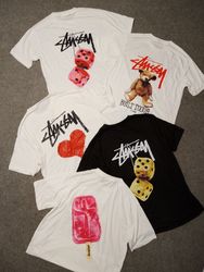 Stussy rework style mix design tees