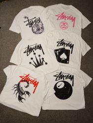 Stussy rework style mix design tees