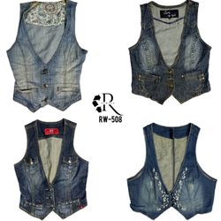 Y2K IT Girl Denim Waistcoats(RW-508)