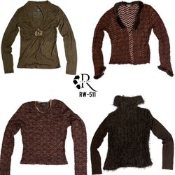 Y2K Earthy Tone Mix Full Sleeve Tops(Rw-511)