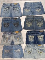 R85 Upcycled Ladies Y2k embellished Shor..
