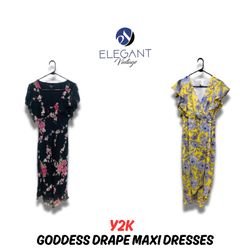Y2K Goddess Drape Maxi Dresses - EV0765