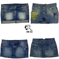 Y2K Cyber Girl Era Mini Denim Skirts (RW-513)
