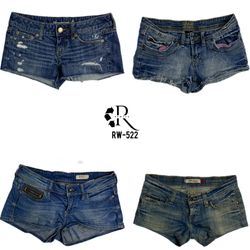 Y2K IT Girl Denim Micro Mini Shorts(RW-522)