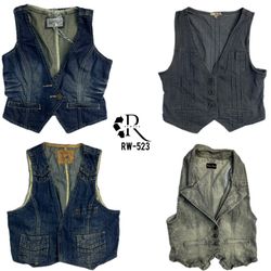 Y2K IT Girl Denim Waistcoats (RW-523)