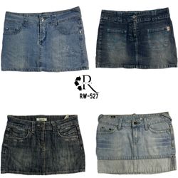 Y2K Britney Era Denim Micro Mini Skirts (RW-527)