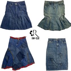 Y2K unique denim maxi skirts (RW-528)