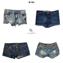 Y2K Retro Style Denim Shorts (RE-1614)