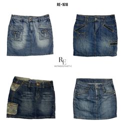 Jupes mini en denim de l'ère Britney Y2K (RE-1618)