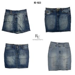 Y2K Britney Era Unique Denim Midi Skirts (RE-1623)