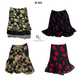 Y2K Floral Summer Poly Skirts (RE-1624)