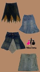 Saia midi de denim Y2k (M-006)