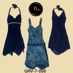 Robe en polyester bleue – Style vintage Y2K | Tiss..