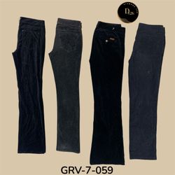 Pantalon en velours côtelé noir – Style vintage Y2..