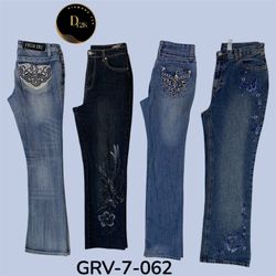 Jeans évasés brodés – Style vintage Y2K | Denim st..