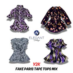 Y2K Fake Paris Tape Tops Mix - EV0375