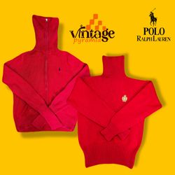 VPX47 Ralph Lauren Maglione a Treccia / Collo Alto