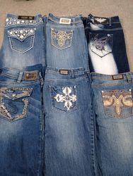 Jeans évasés ornés HD1061 pour femmes Y2K