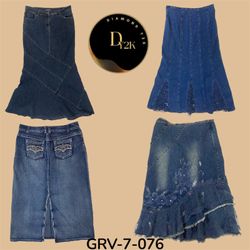 Y2K Denim Long Skirt for Women – Vintage 2000s Sty..