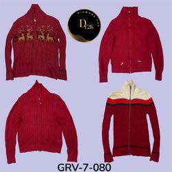 Pull en maille rouge Y2K pour femmes – Style vinta..