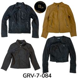 Veste en cuir zippée classique – Vêtements d'extér..