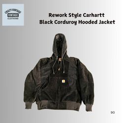 Chaqueta de pana negra Carhartt estilo rework
