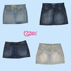 Y2K Unique Denim Micro Mini Skirts (July -70)