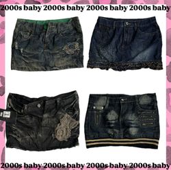 Y2K Baddie Denim Mini Skirt-053