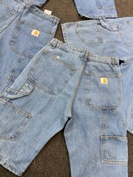 Carhartt Denim Jorts Reworked Style-Ice Blue