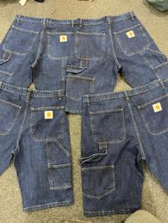 Carhartt Denim Jorts Reworked Style- Dark Blue
