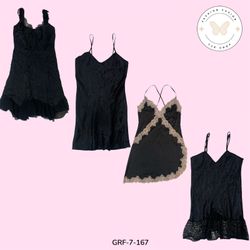 Klassisches schwarzes Satin-Nachthemd – ..