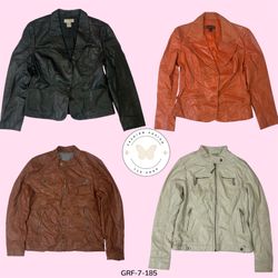 Chaqueta de cuero con cremallera estilo urbano aud..