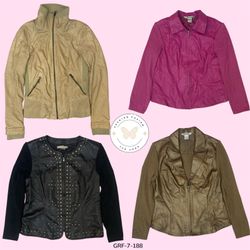 Chaqueta de cuero sintético con cremallera Mix — E..