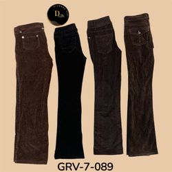 ヴィンテージコーデュロイパンツ - クラシックY2Kテクスチャー＆フィット (GRV-7-089)