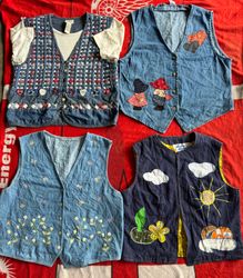 Denim-Stickereien Weste