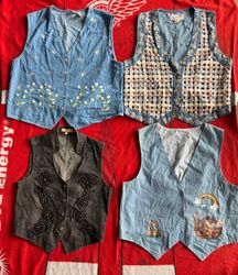 Denim bestickte Weste