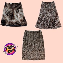 Y2K Leopard Print Skirts Mix