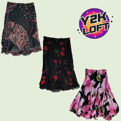 Y2K Sweetheart: Grunge Romance midi Skirts Mix