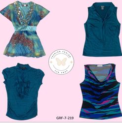 Blouse en poly imprimé bleu chic – indispensable d..