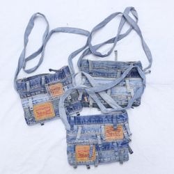 CR4614 Upcycled Patchwork Levi's Denim Taschen