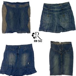 Jupes midi en denim Y2K IT Girl (RW-543)