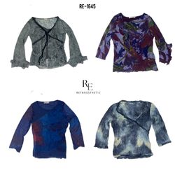 Y2K Pretty Unique Full Sleeve Mesh Tops (RE-1645)