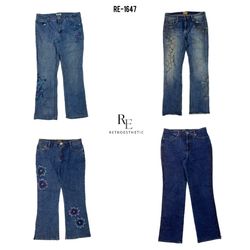 Jean en denim unique Y2K (RE-1647)