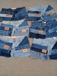 HD1064 Saias Mini Patchwork Levis Upcycled para Mu..